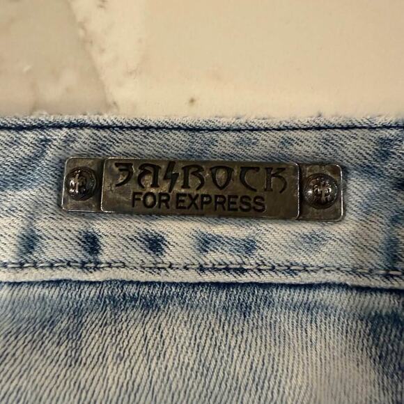 RF Rock LA Express Boot Cut Y2K Low Rise Distressed Denim Jeans Womens 12 Grunge - Picture 8 of 10